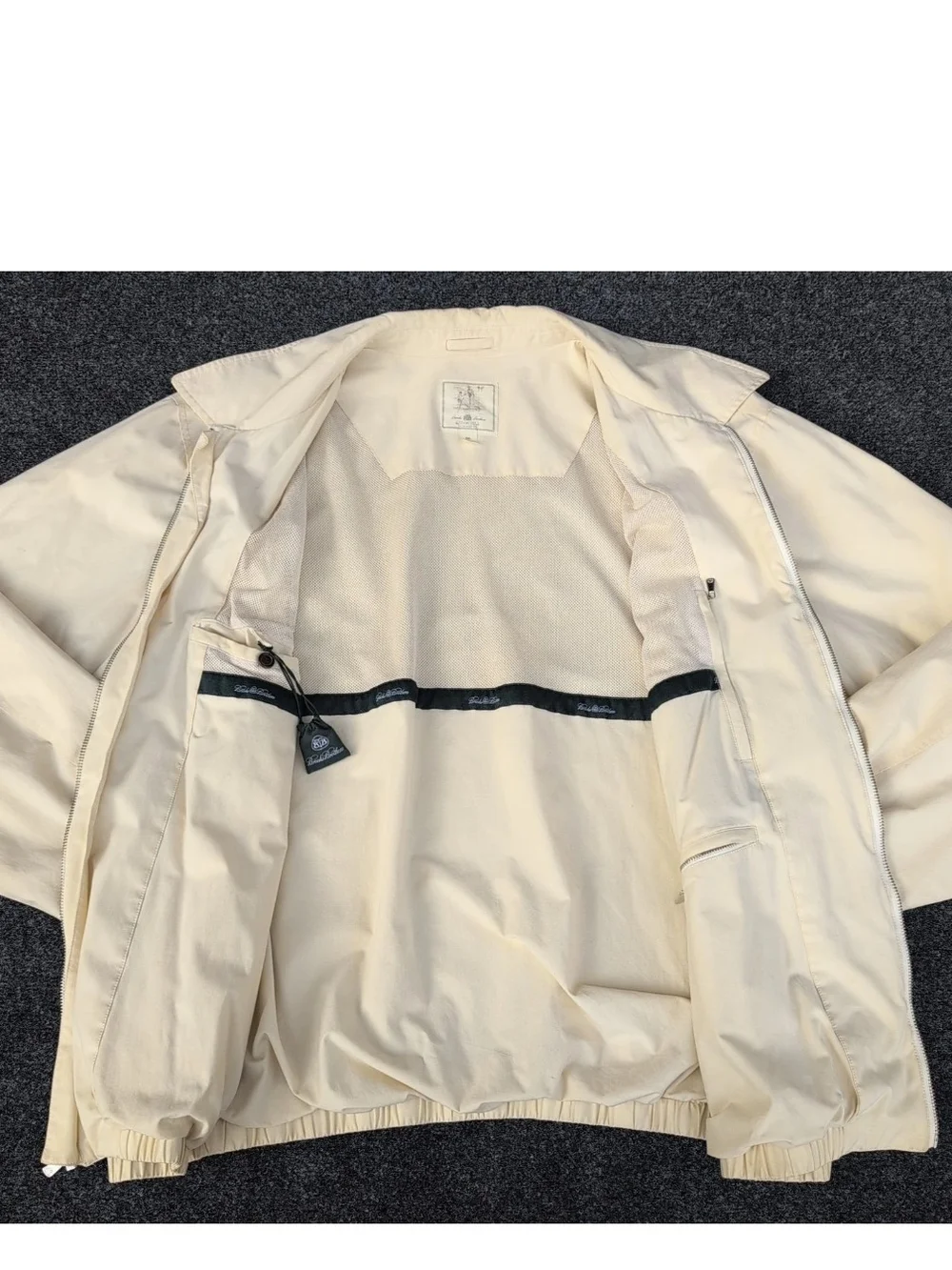 Vtg Brooks Brothers Jacket Mens XXL Silk Beige Country Club Golf Lined Bomber